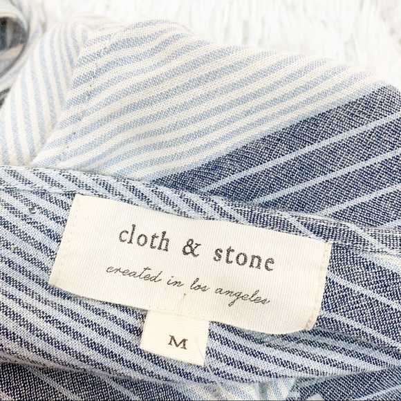 Cloth and stone stripe linen jumpsuit wrapped back - Picture 8 of 8